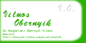 vilmos obernyik business card
